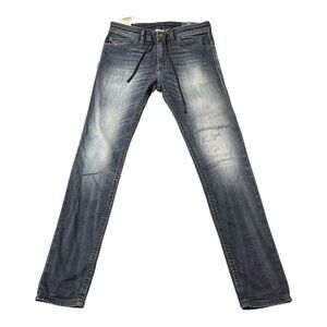 Diesel Thommer GB-NE Jeans Mens 30x30 Blue Slim Fit Distressed Italy Denim Pants